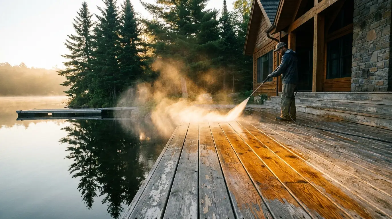 Professional deck power washing — Chandos Deck Surgeons